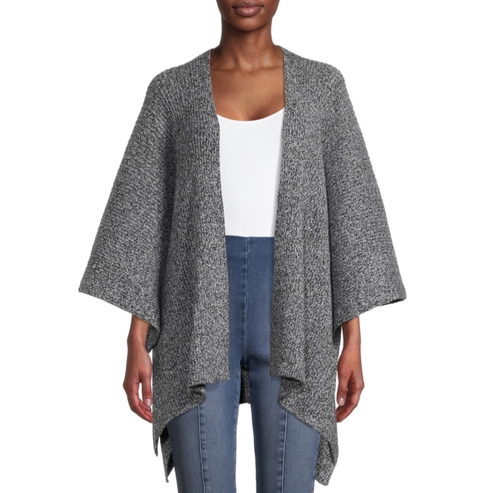 Time and Tru Women's Ribbed Ruana Wrap